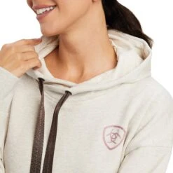 Ariat® Ladies Rabere Oatmeal Heather Logo Pullover Hoodie 10041328 -Ariat Shop F22 WMS ENGL 10041328 detail01