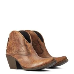 Ariat® Ladies Layla Naturally Distressed Brown Booties 10042587 -Ariat Shop F22 WMS WEST 10042587 pair