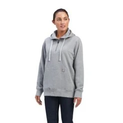 Ariat® Ladies Rebar Skill Set 1/2 Zip Grey Pullover Hoodie 10041598