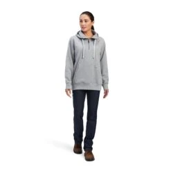 Ariat® Ladies Rebar Skill Set 1/2 Zip Grey Pullover Hoodie 10041598 -Ariat Shop F22 WMS WORK 10041598 full