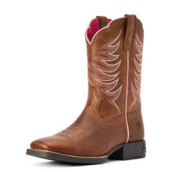 Ariat® Youth Girl's Firecatcher Rowdy Brown Square Toe Boots 10042413 -Ariat Shop F22 YTH WEST 10042413 3 4 front