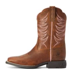 Ariat® Youth Girl's Firecatcher Rowdy Brown Square Toe Boots 10042413 -Ariat Shop F22 YTH WEST 10042413 side