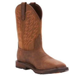 Ariat® Men's Groundbreaker H20 Square Toe Brown Work Boots 10024984