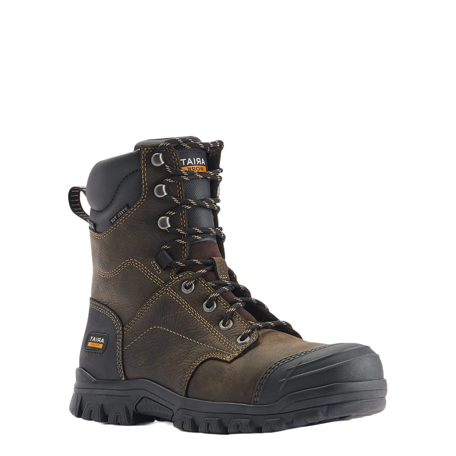 Ariat Men's Treadfast 8" Dark Brown Waterproof Steel Toe Work Boots 10042496 1 Ariat Men's Treadfast 8" Dark Brown Waterproof Steel Toe Work Boots 10042496