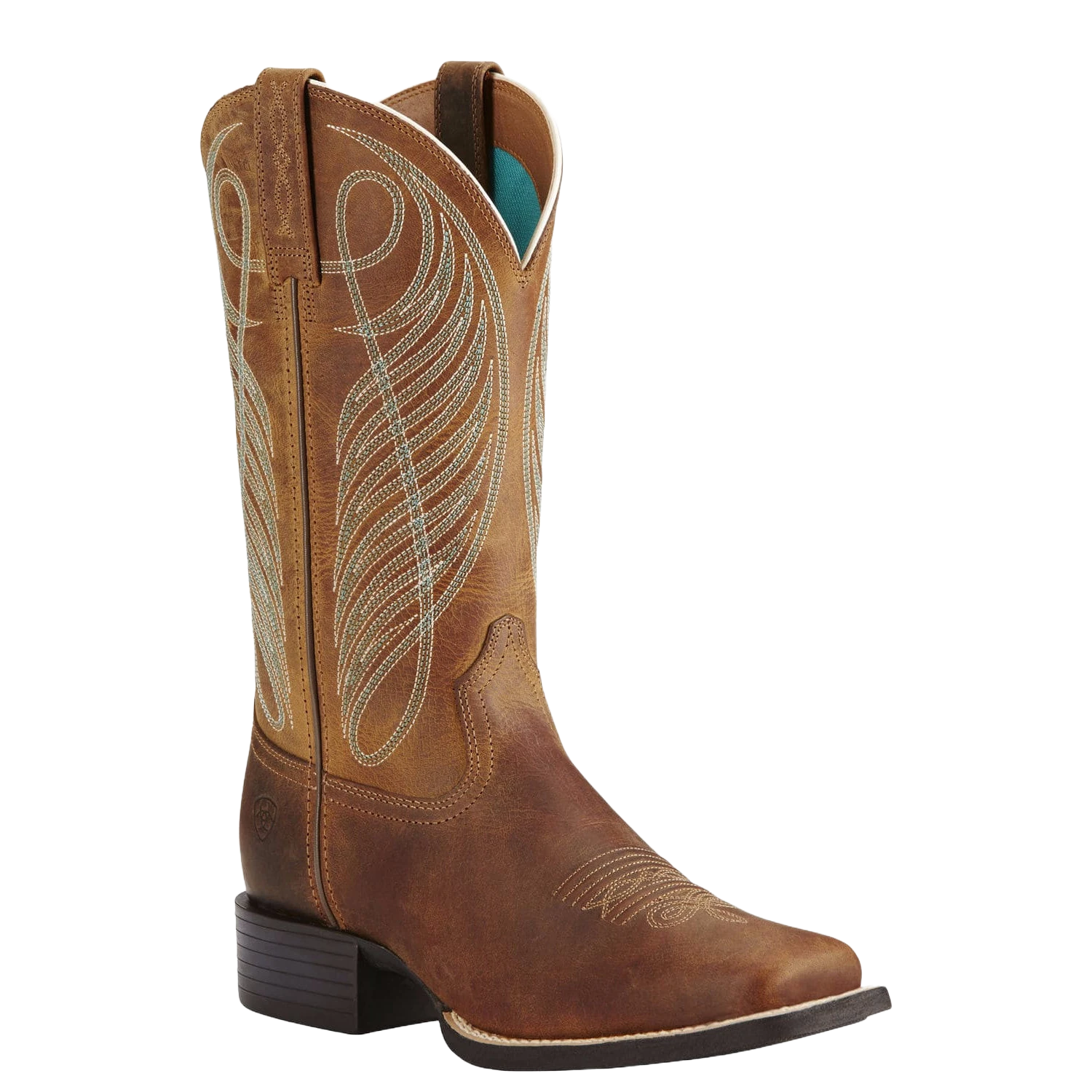 Ariat Ladies Round Up Wide Square Toe Powder Brown Boots 10018528 1 Ariat Ladies Round Up Wide Square Toe Powder Brown Boots 10018528