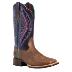 Ariat Ladies Primetime Embroidered Brown & Purple Western Boots 10035936