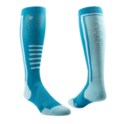 Ariat® AriatTEK Slimline Performance Gulf Stream & Mosaic Blue Socks 10043935
