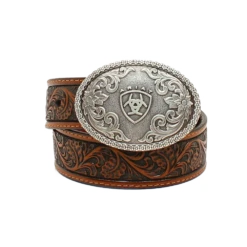 Ariat Boys Handsome Floral Embossed Tan Western Belt A1300208