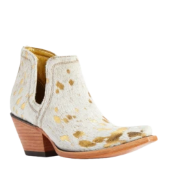 Ariat® Ladies Dixon Haircalf White Metallic Hair On Booties 10041026