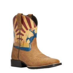 Ariat® Children's Dinero Tan & Sunset Scene Western Boots 10034063