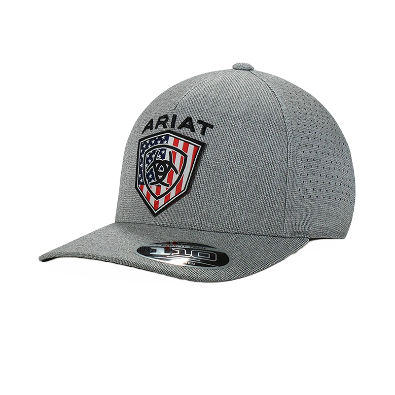 Ariat® Men's USA Flag Logo Grey Snapback Cap A300018906 1 Ariat® Men's USA Flag Logo Grey Snapback Cap A300018906