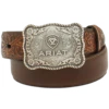 Ariat® Boy's 1/4" Flower Tooled Brown Belt A1301002