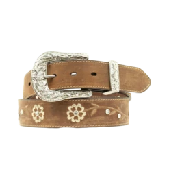 Ariat Ladies Scrolling Flowers & Concho Brown Belt A1510202