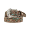 Ariat Ladies Floral Tooled With Turquoise Inlay Belt A1513402