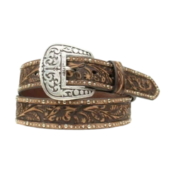 Ariat Ladies Floral Tooled & Studded Leather Belt A1513802