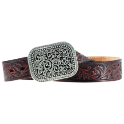 Ariat Ladies Filigree Tooled Dark Brown Leather Belt A10006957