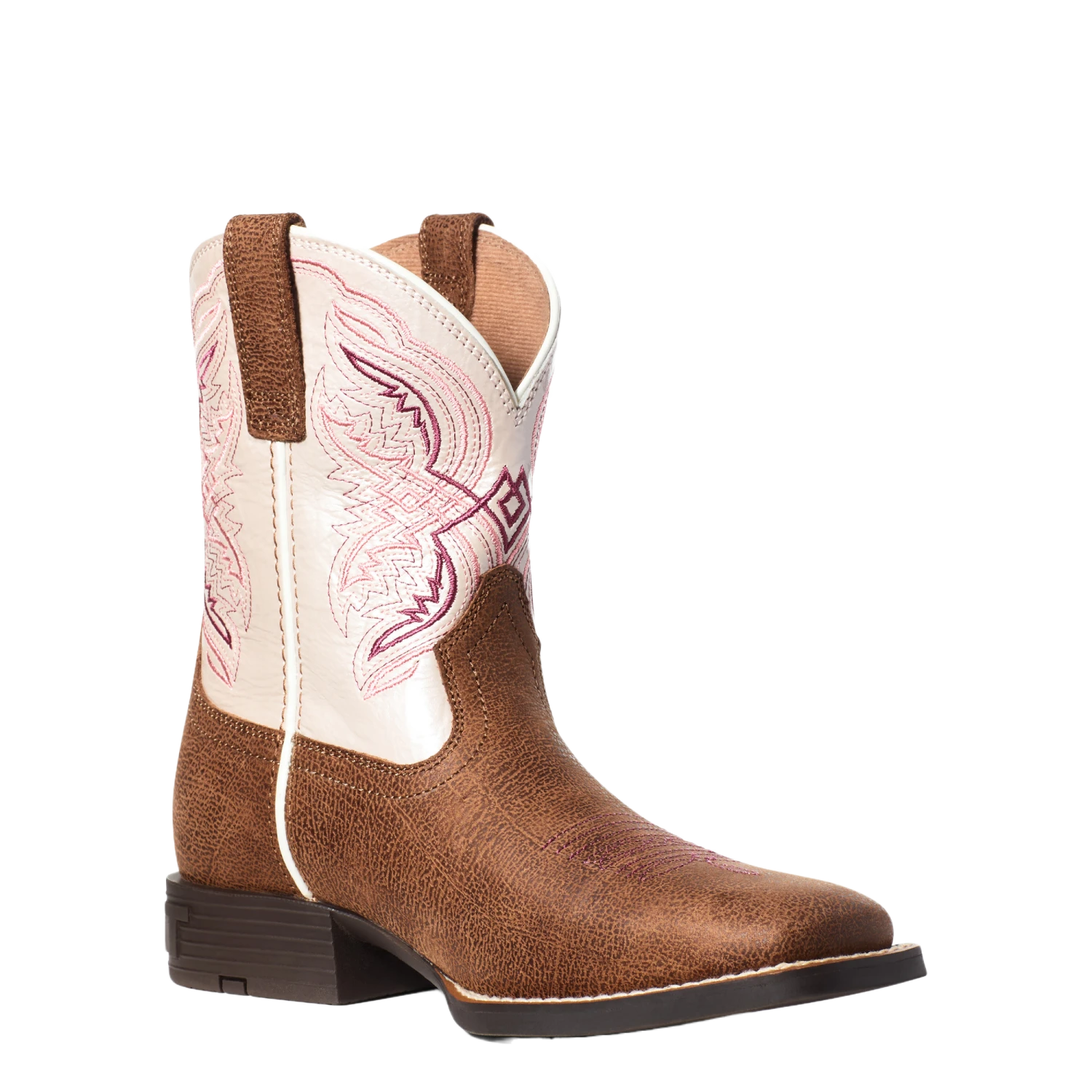 Ariat Youth Girl's Double Kicker Adobe Tan An Pink Boots 10036849 1 Ariat Youth Girl's Double Kicker Adobe Tan An Pink Boots 10036849