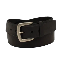 Ariat Men's Beveled Edge Embroidered Logo Black Leather Belt A1037401
