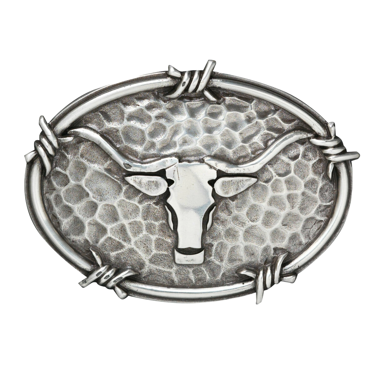 Ariat Mens Silver Hammered Metal Steer Skull Belt Buckle A37050 1 Ariat Mens Silver Hammered Metal Steer Skull Belt Buckle A37050