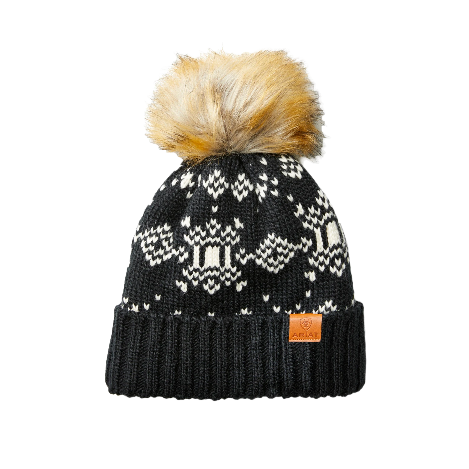 Ariat® Ladies Patrona Black & Sea Salt Beanie 10041921 1 Ariat® Ladies Patrona Black & Sea Salt Beanie 10041921