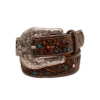 Ariat® Childrens Brown & Turquoise With Floral Overlay Belt A1304027