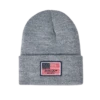 Ariat® Men's Rebar American Flag Patch Heather Grey Beanie 10041510