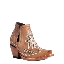 Ariat® Ladies Dixon Aztec Crackled Aged Tan Brown Booties 10035973