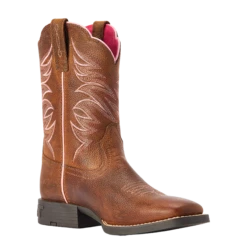 Ariat® Youth Girl's Firecatcher Rowdy Brown Square Toe Boots 10042413