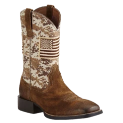 Ariat® Men's Sport Patriot Sand Storm Camo Amercan Flag Boots 10019959