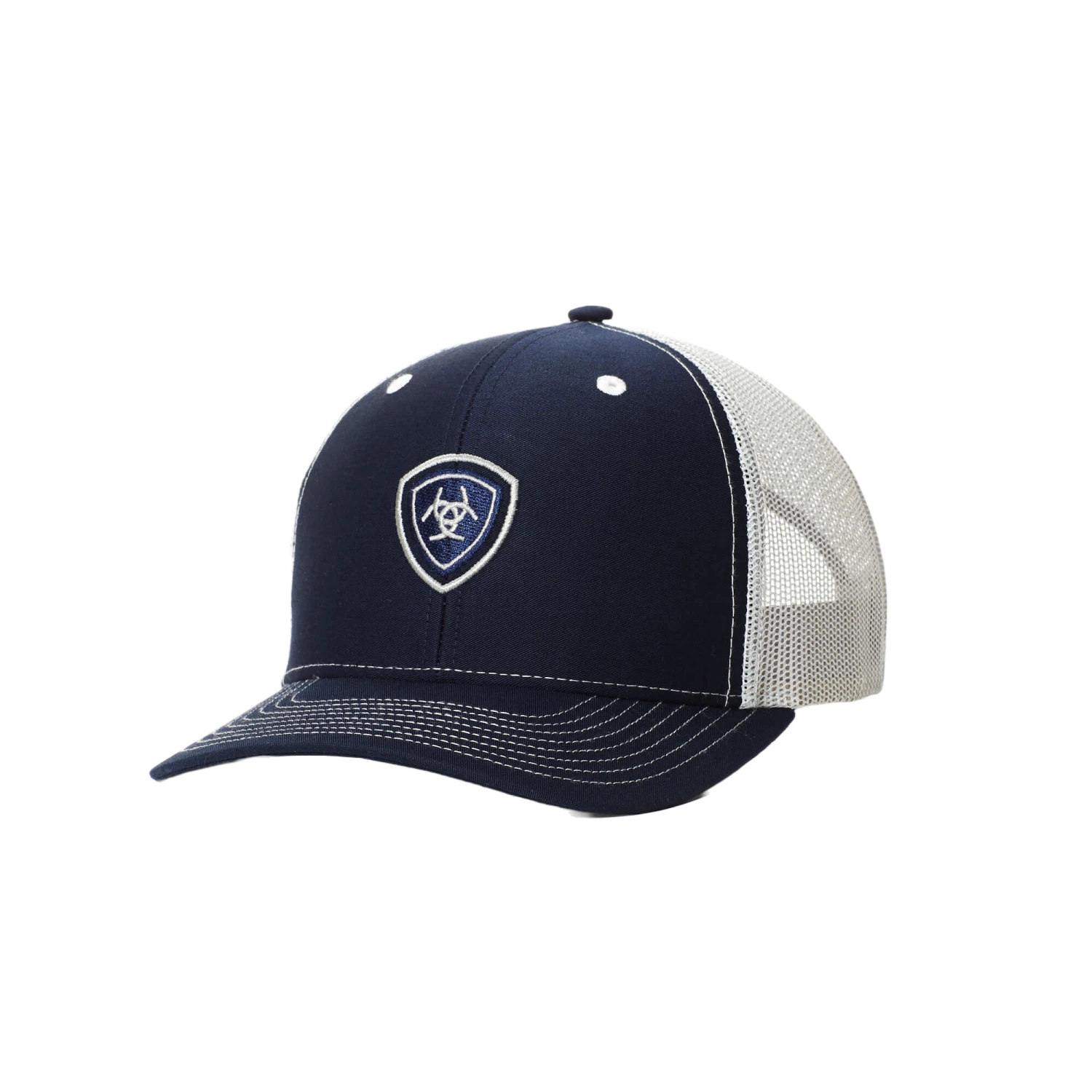 Ariat Men's Embroidered Navy & White Mesh Snapback Hat A300000603 1 Ariat Men's Embroidered Navy & White Mesh Snapback Hat A300000603