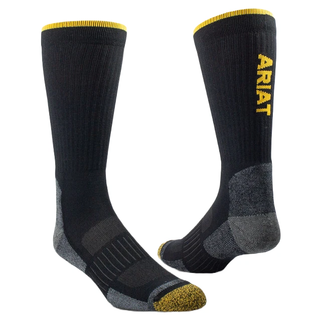 Ariat Tek Work Performance 2 Pack Black Crew Socks AR2777-002 1 Ariat Tek Work Performance 2 Pack Black Crew Socks AR2777-002