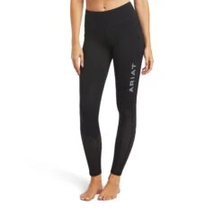 Ariat Ladies EOS Knee Patch Black Tights 10025582 -Ariat Shop S19 WMS ENGL 10025582 front