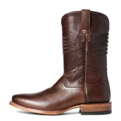 Ariat Men's Circuit Patriot Bar Top Brown Square Toe Boots 10036001 -Ariat Shop S21 MNS WEST 10036001 side