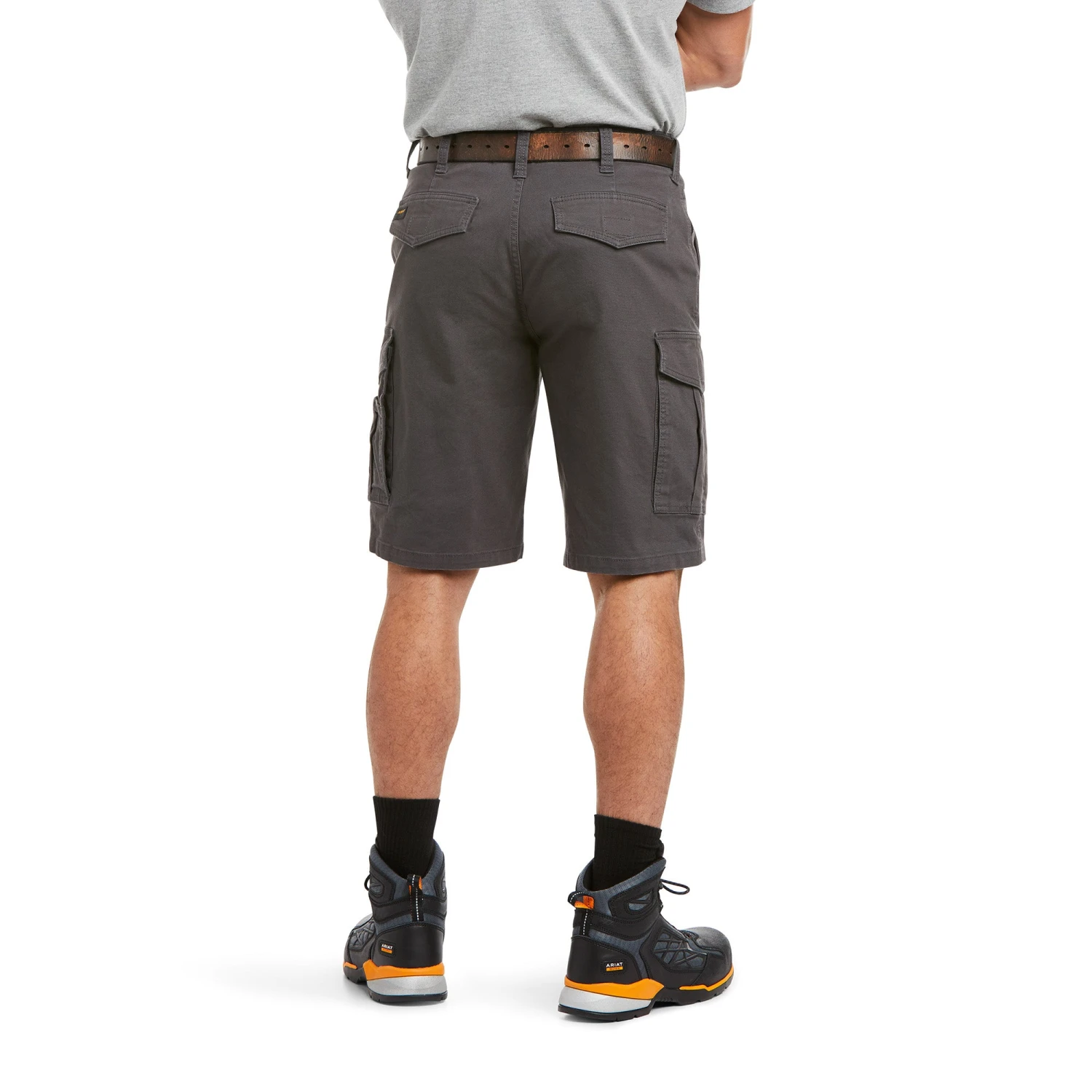 Ariat Mens Rebar Relaxed Durastretch Rebar Grey Cargo Shorts 10034681 2 Ariat Mens Rebar Relaxed Durastretch Rebar Grey Cargo Shorts 10034681 - Image 2