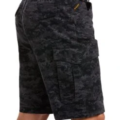 Ariat Mens Rebar Relaxed Durastretch Black Camo Cargo Shorts 10034682 -Ariat Shop S21 MNS WORK 10034682 detail01