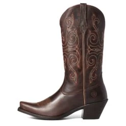 Ariat Ladies Round Up Lakota Rough Tan Snip Toe Boots 10035785 7 Ariat Ladies Round Up Lakota Rough Tan Snip Toe Boots 10035785 -Ariat Shop S21 WMS WEST 10035785 side