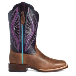 Ariat Ladies Primetime Embroidered Brown & Purple Western Boots 10035936 -Ariat Shop S21 WMS WEST 10035936 side1