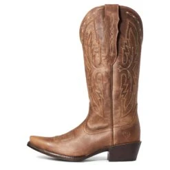 Ariat Ladies Heritage Elastic Calf Brown Snip Toe Boots 10036047 -Ariat Shop S21 WMS WEST 10036047 side