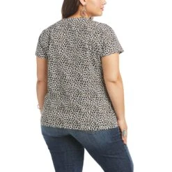 Ariat Ladies Real Wild Logo Leopard T-Shirt 10036195 -Ariat Shop S21 WMS WEST 10036195 back plus