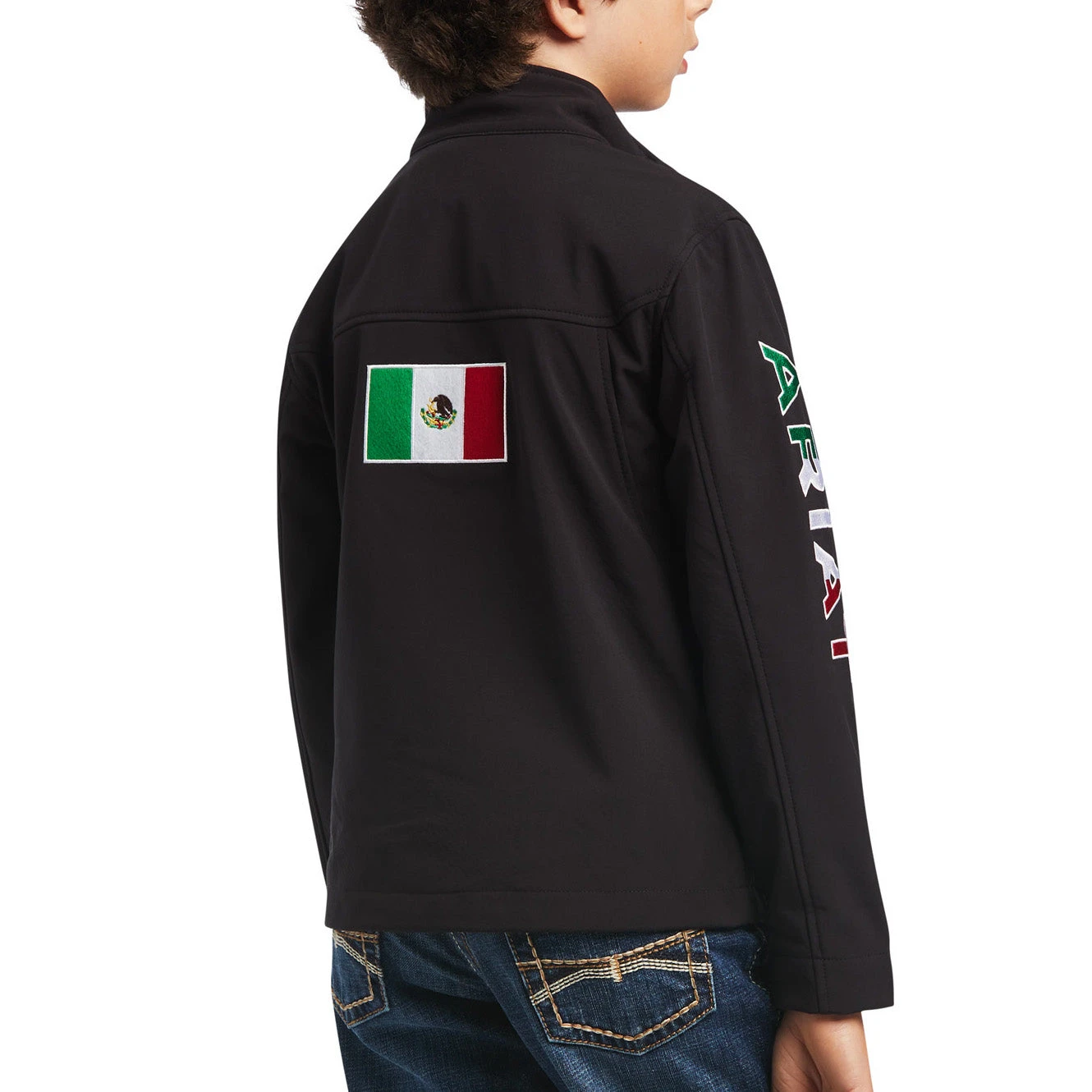 Ariat® Children's New Team Softshell Mexico Black Jacket 10036550 1 Ariat® Children's New Team Softshell Mexico Black Jacket 10036550
