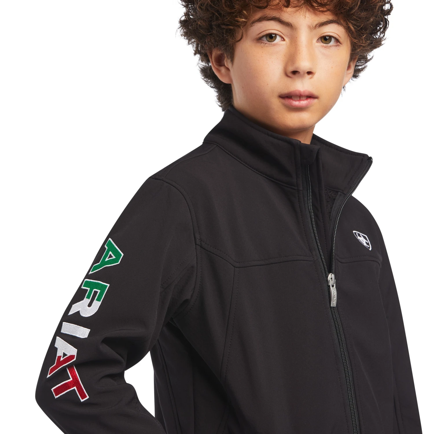 Ariat® Children's New Team Softshell Mexico Black Jacket 10036550 4 Ariat® Children's New Team Softshell Mexico Black Jacket 10036550 - Image 4