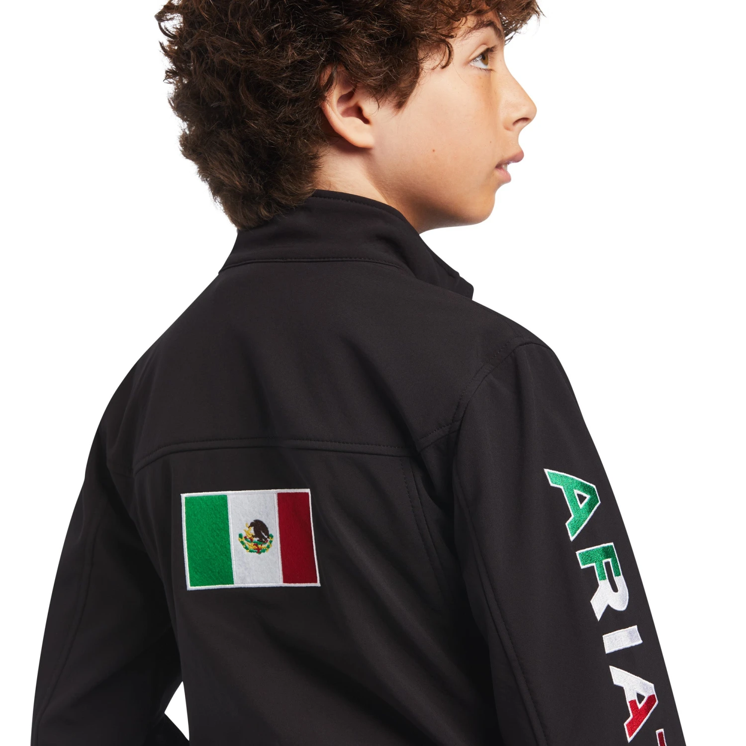 Ariat® Children's New Team Softshell Mexico Black Jacket 10036550 5 Ariat® Children's New Team Softshell Mexico Black Jacket 10036550 - Image 5