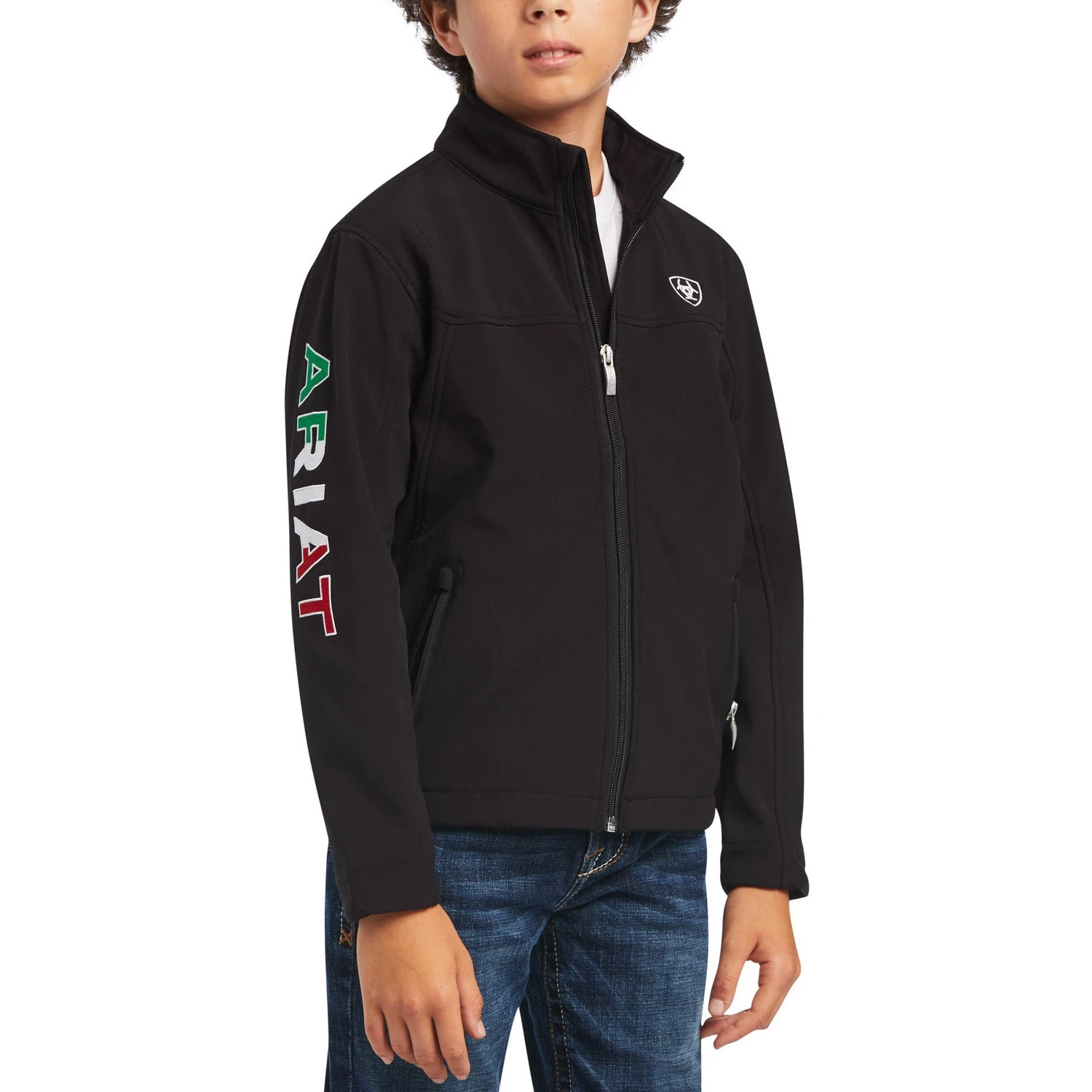 Ariat® Children's New Team Softshell Mexico Black Jacket 10036550 2 Ariat® Children's New Team Softshell Mexico Black Jacket 10036550 - Image 2