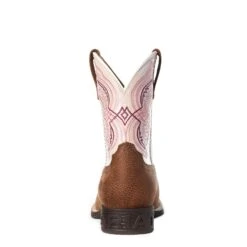 Ariat Youth Girl's Double Kicker Adobe Tan An Pink Boots 10036849 8 Ariat Youth Girl's Double Kicker Adobe Tan An Pink Boots 10036849 -Ariat Shop S21 YTH WEST 10036849 heel