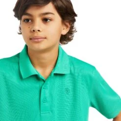 Ariat Boy's TEK Polo Mint Shirt 10039395 -Ariat Shop S22 BYS WEST 10039395 detail01
