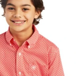 Ariat Boy's Short Sleeves Poppies Button Down Shirt 10039513 5 Ariat Boy's Short Sleeves Poppies Button Down Shirt 10039513 -Ariat Shop S22 BYS WEST 10039513 detail01