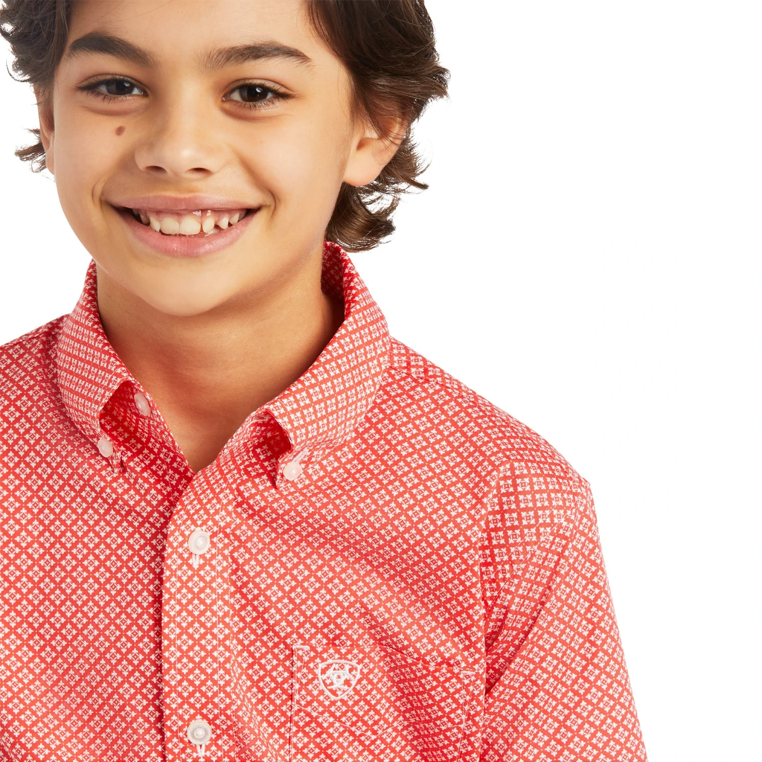 Ariat Boy's Short Sleeves Poppies Button Down Shirt 10039513 3 Ariat Boy's Short Sleeves Poppies Button Down Shirt 10039513 - Image 3