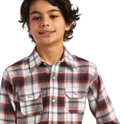 Ariat® Boy's Hayne Retro Long Sleeve Vanilla Ice Snap Shirt 10039516 -Ariat Shop S22 BYS WEST 10039516 detail01
