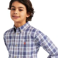 Ariat® Children's Pro Diego Classic Long Sleeve Blue Shirt 10039569 5 Ariat® Children's Pro Diego Classic Long Sleeve Blue Shirt 10039569 -Ariat Shop S22 BYS WEST 10039569 detail01