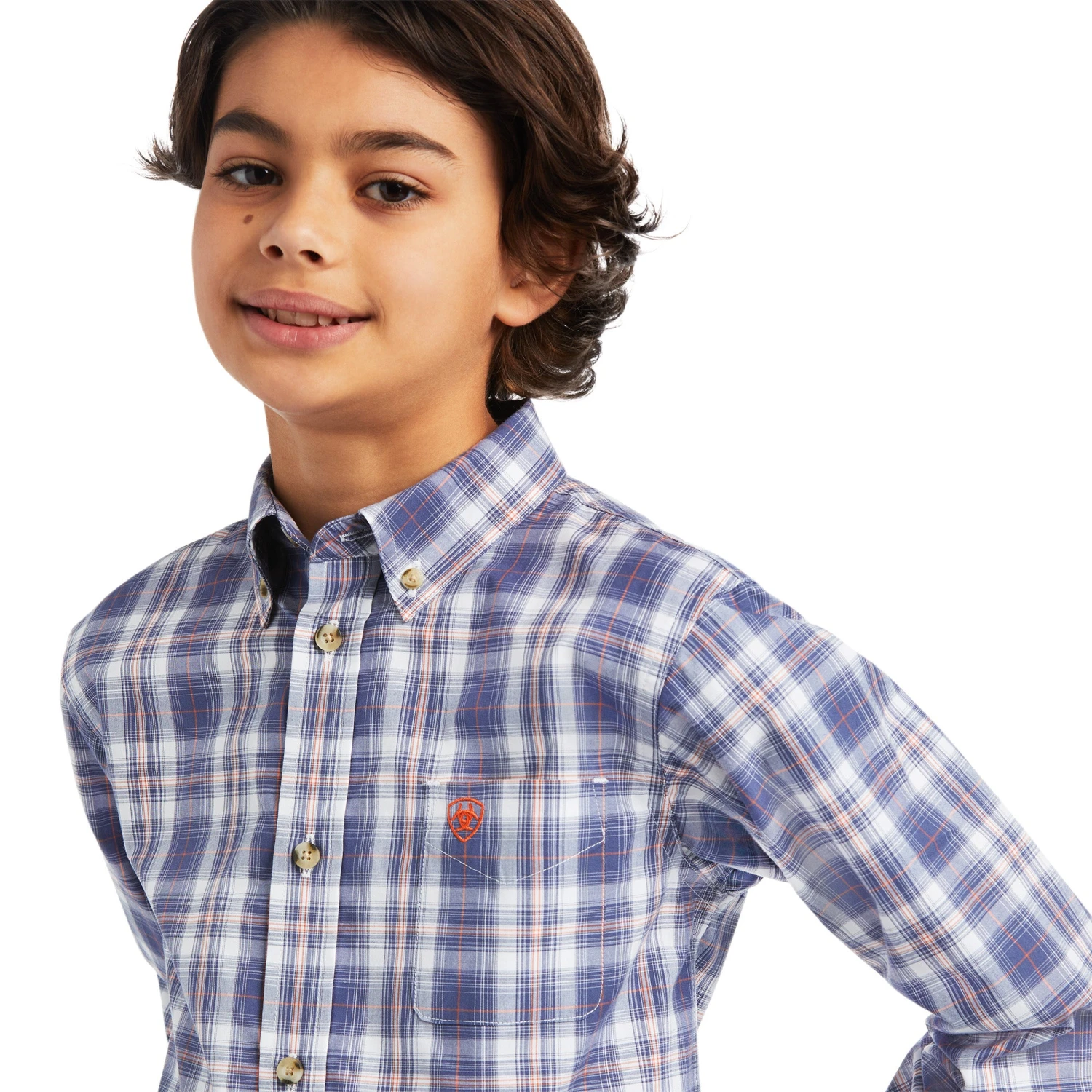 Ariat® Children's Pro Diego Classic Long Sleeve Blue Shirt 10039569 3 Ariat® Children's Pro Diego Classic Long Sleeve Blue Shirt 10039569 - Image 3